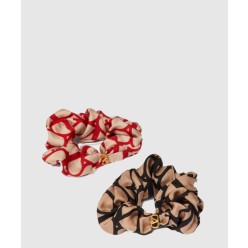 트왈 이코노그라프 브이로고 아플리케 장식 실크 스크런치 세트