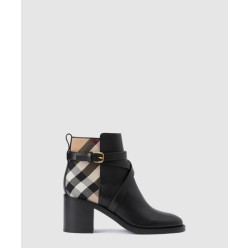 체크 레더 힐 부츠 80568181