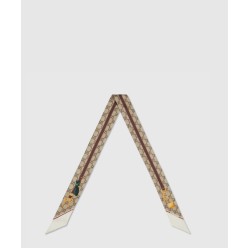 프린트 실크 트윌 넥 보우 784959