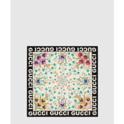 플라워 프린트 실크 스카프 743876