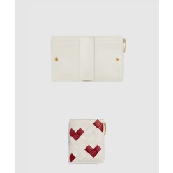 작은 가죽 인트레치아토 이중 지갑 667468