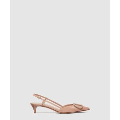 브이로고 시그니처 페이턴트 가죽 브이로고 시그니처 슬링백 펌프스 1W2S0Q