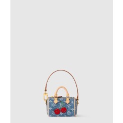 LV x TM 마이크로 스피디 데님 세리즈 백 참 M02535