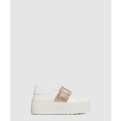 락스터드 언타이틀드 메탈릭 스트랩 카프스킨 플랫 4W2S0G