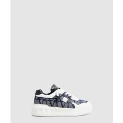 데님 이펙트 트왈 이코노그라프 자카드 패브릭 원 스터드 XL 로우탑 스니커즈 4Y2S0G