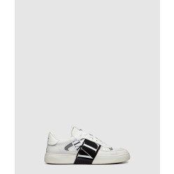 송아지 가죽 패브릭 밴드 VL7N 로우탑 스니커즈