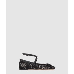 락스터드 레이스 발레 플랫 슈즈 4W2S0H