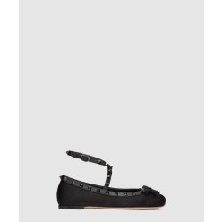 톤온톤 스터드 장식 락스터드 새틴 발레리나 3W2S0H