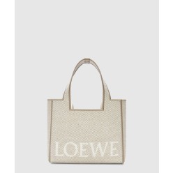 스몰 로에베 폰트 토트 자카드 캔버스