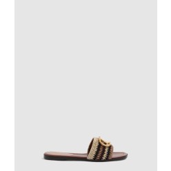 브이로고 시그니처 크로셰 자수 슬라이드 샌들 6W2S0B