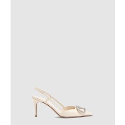 송아지 가죽 브이로고 시그니처 슬링백 펌프스 3W2S0R