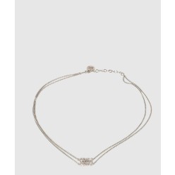 크리스털 장식 메탈 목걸이 5IC126