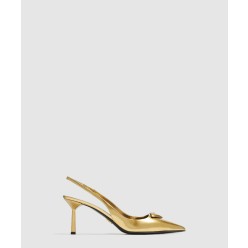 페이턴트 가죽 슬링백 펌프스 1I901M