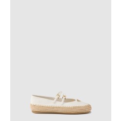 나파 가죽과 라피아 발레리나 1F869N