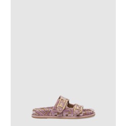 모브 핑크 FF 자카드 벨벳 슬라이드 8X8326