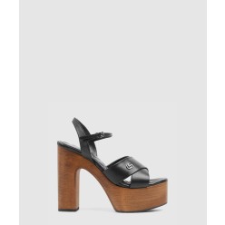 더블 G 레더 플랫폼 샌들 835313