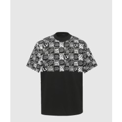 드로잉 하프 체크 반팔티