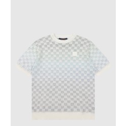 그라데이션 자카드 니트 반팔