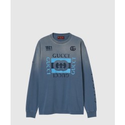 프린트 코튼 저지 긴팔