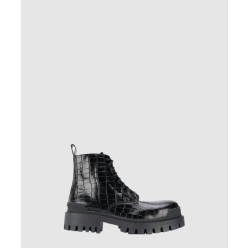 스네이크 텍스처 바이커 부츠 600911