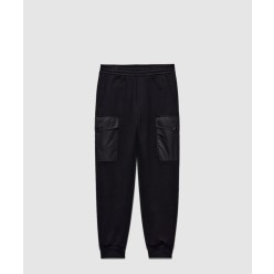 리나일론 디테일의 코튼 플리스 조거 팬츠