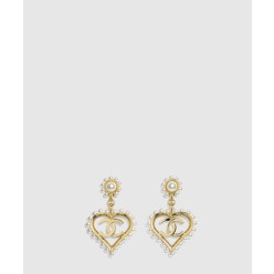 진주 펄 하트 CC 이어링 AB2597