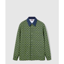 GG 체크 코튼 울 블렌드 재킷