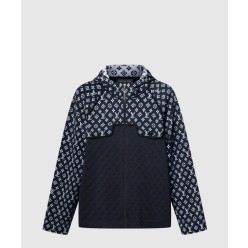 모노그램 자카드 니트 후디