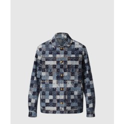 다미에 데님 워크웨어 블루종