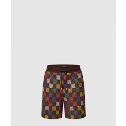 자카드 다미에 코튼 저지 쇼츠