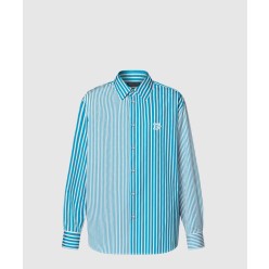 모노그램 패치워크 스트라이프드 셔츠