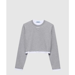 긴 소매 코튼 저지 티셔츠