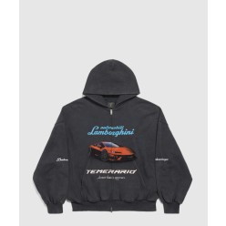 오토모빌리 람보르기니 스몰 핏 집업 후디