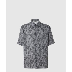 탑스티치 블루 FF 데님 셔츠