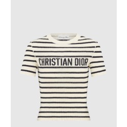 Dioriviera 크롭 반소매 스웨터