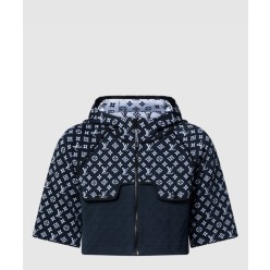 크롭 후드 집업 점퍼