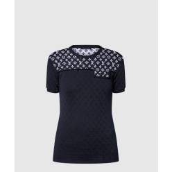 모노그램 자카드 니트 톱