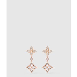 컬러 블라썸 더블 스타 롱 귀걸이 Q06489