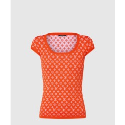 모노그램 자카드 니트 톱