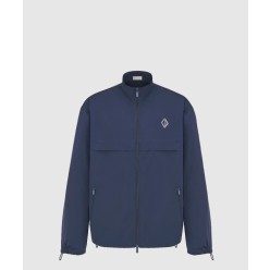 CD Diamond 자수 지퍼 셔츠