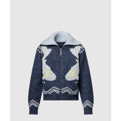 지퍼 니티드 블루종