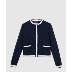 GG 파인 코튼 자카드 가디건