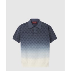 GG 코튼 니트 자카드 폴로 티셔츠