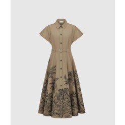 Dioriviera 벨트 미디 셔츠 드레스