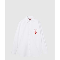 자수 코튼 포플린 셔츠
