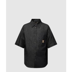 쇼트 슬리브드 샴브레이 셔츠