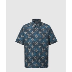 프린티드 모노그램 쇼트 슬리브드