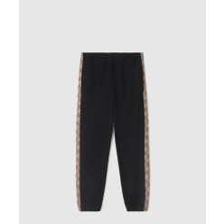 체크 트리밍 코튼 조깅 팬츠