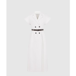 벨트 미디 드레스