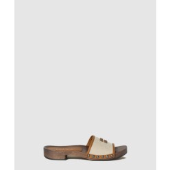 캔버스 및 가죽 클로그 5Z445E